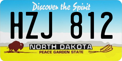ND license plate HZJ812