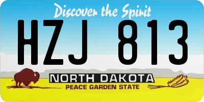 ND license plate HZJ813