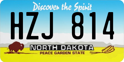ND license plate HZJ814