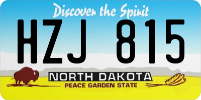 ND license plate HZJ815
