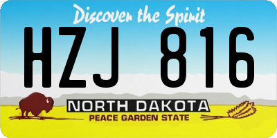 ND license plate HZJ816