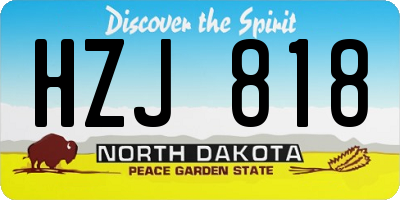 ND license plate HZJ818