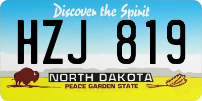 ND license plate HZJ819