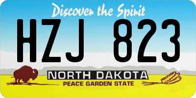 ND license plate HZJ823