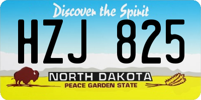 ND license plate HZJ825