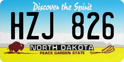ND license plate HZJ826