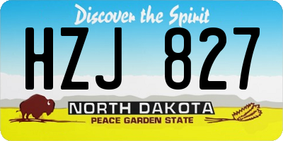 ND license plate HZJ827