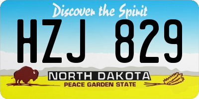ND license plate HZJ829