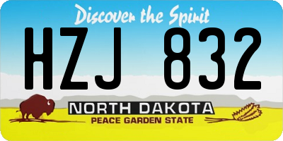 ND license plate HZJ832