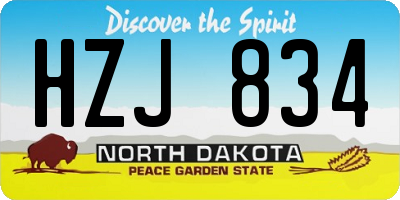 ND license plate HZJ834