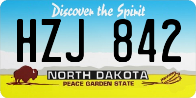 ND license plate HZJ842