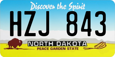 ND license plate HZJ843