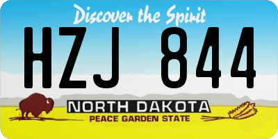 ND license plate HZJ844