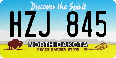 ND license plate HZJ845