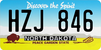 ND license plate HZJ846