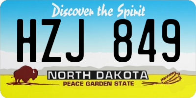ND license plate HZJ849