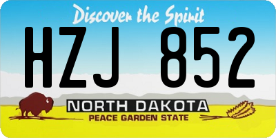ND license plate HZJ852