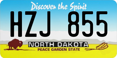 ND license plate HZJ855