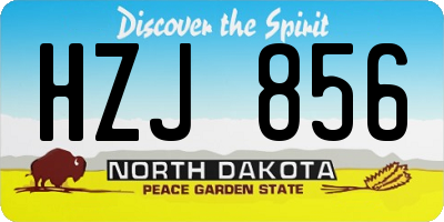 ND license plate HZJ856