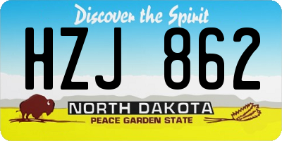 ND license plate HZJ862
