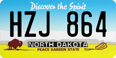 ND license plate HZJ864