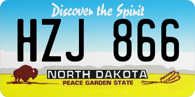 ND license plate HZJ866