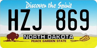 ND license plate HZJ869