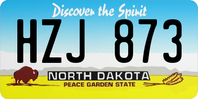 ND license plate HZJ873