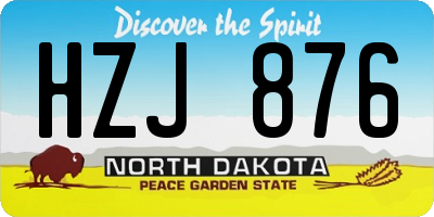 ND license plate HZJ876