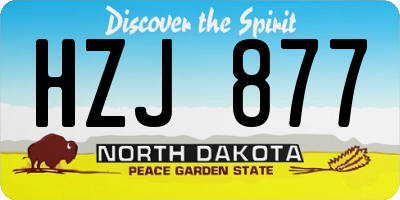 ND license plate HZJ877