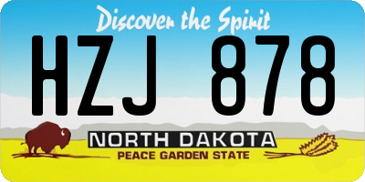 ND license plate HZJ878