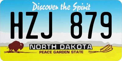 ND license plate HZJ879