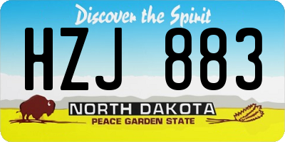 ND license plate HZJ883