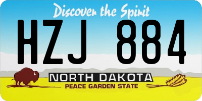 ND license plate HZJ884