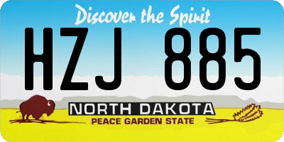 ND license plate HZJ885