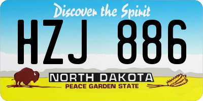 ND license plate HZJ886