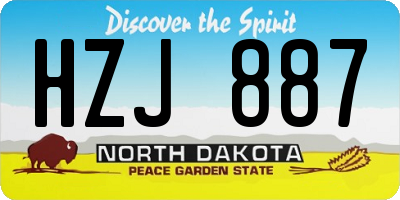 ND license plate HZJ887