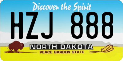 ND license plate HZJ888