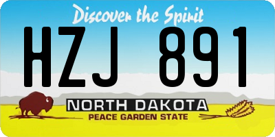 ND license plate HZJ891