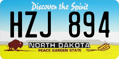 ND license plate HZJ894