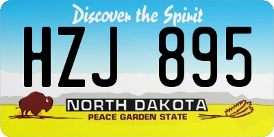 ND license plate HZJ895