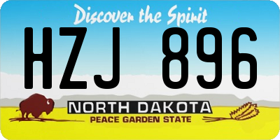 ND license plate HZJ896