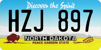 ND license plate HZJ897