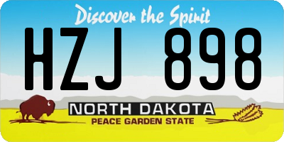 ND license plate HZJ898