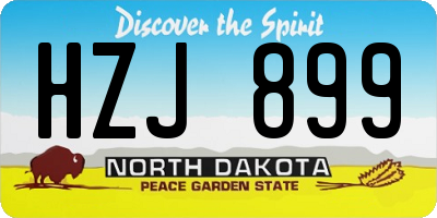 ND license plate HZJ899