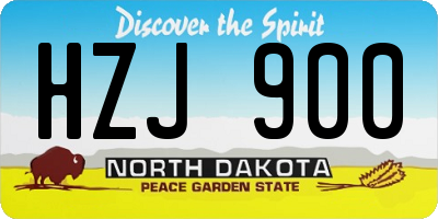 ND license plate HZJ900