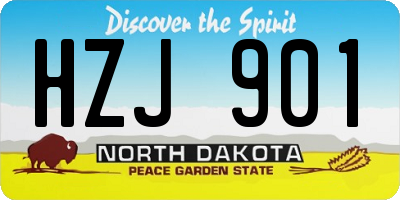 ND license plate HZJ901
