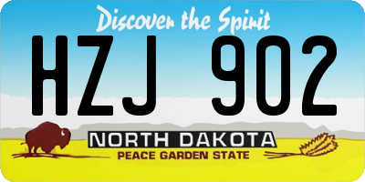 ND license plate HZJ902