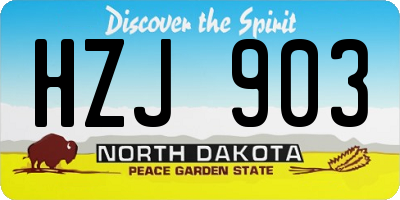 ND license plate HZJ903