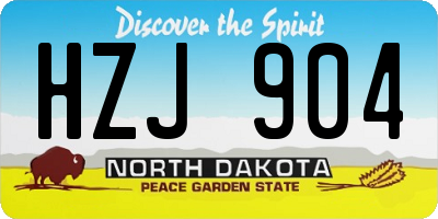 ND license plate HZJ904